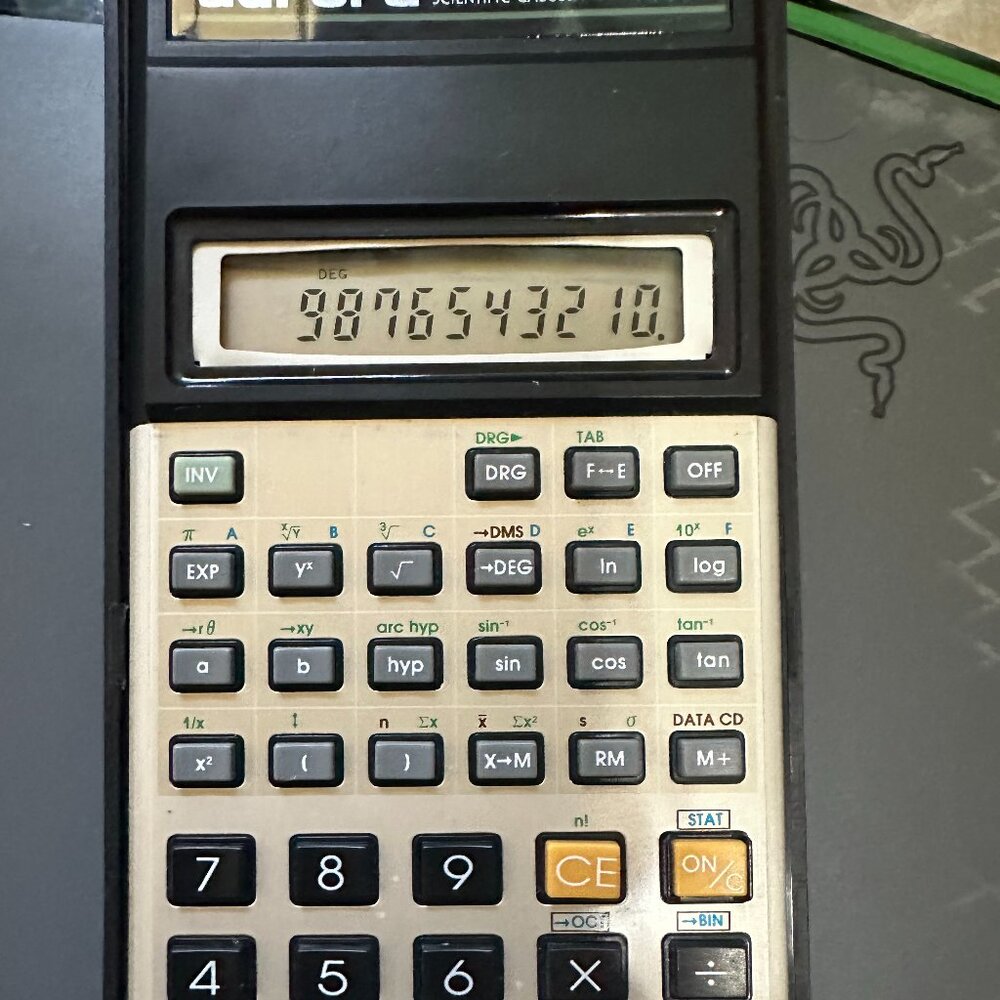 Aurora Vintage Calculator TC611 Pocket Electronic Scientific Black with Hard Cas